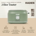 thumbnail image 3 of Haden Dorset 2 Slice Wide Slot Stainless Steel Toaster, Cedar Green/Chrome, 3 of 10