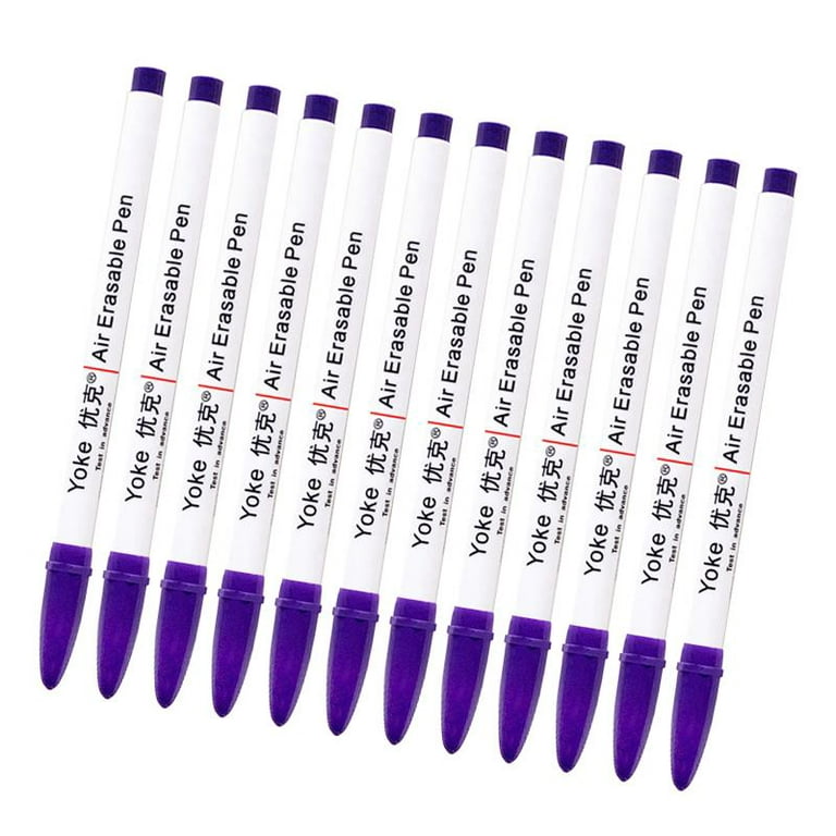  6pcs Colored Auto-Vanishing Marker Pen Water Erasable Fabric  Marker,Temporary Marking Tracking Pen for Embroidery, Cross Stitching,  Sewing(Purple,Blue,Red,Yellow,Green,Navy Blue)