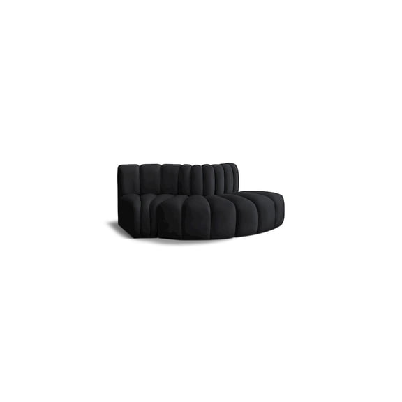 Meridian Furniture Arc Black Velvet Modular Sectional