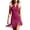 Hot Pink, variant on Women's Halter Neck Sleeveless Mini Dress Suede Fabric Fringe Hem Fitted Casual Western Style Dress For Women