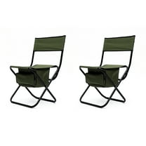 4PCS Camp Foldable Camping Chair Oversized Heavy Duty Portable Quad Chair with Cooler Bag Supports 400lbs