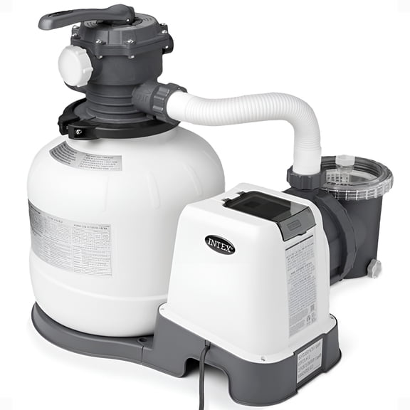 Open Box Intex 2800 GPH Above Ground Pool Sand Filter Pump with Timer (2 Pack)
