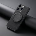 thumbnail image 7 of For iPhone 12 Case Retro Leather Circular Rotating Stand Shockproof Phone Case,Black,For iPhone 12, 7 of 7