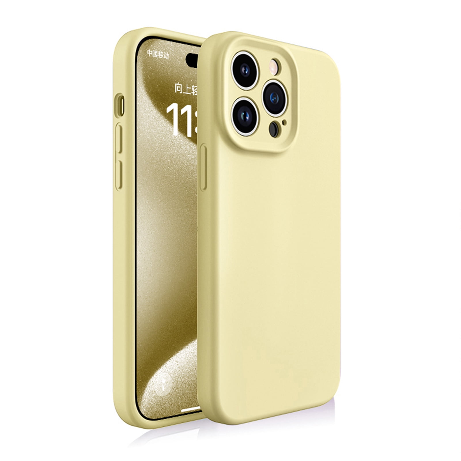 Case for iPhone 15 Pro Max, Triple-Layers Liquid Silicone Case, Soft PC Gel Rubber for Ultimate Shockproof Protection, Upgrade Camera Guard Anti-Dust Slim Phone Case for iPhone 15 Pro Max, Yellow