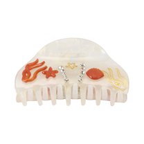 Unique Bargains 1 Pc Elegant Octopus Hair Clips Hairdo Clips for Women 3.46"x1.73"x1.73" White