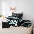 thumbnail image 6 of jejeloiu Wild Leopard Texture 7 Pieces Bedding Comforter Set,Inspirational Quote Full Bedding Set,Blue Black Cheetah Pattern Fitted Sheet Flat Sheet For Adults,Luxury Bedroom Decor Reversible, 6 of 8
