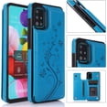 thumbnail image 2 of Phone Case for Samsung Galaxy A51 4G with Tempered Glass Screen Protector Card Holder Wallet Cover Stand Flip Leather Cell Accessories Glaxay A 51 Gaxaly M40S 51A A515F S51 Cases Women Men Blue, 2 of 7