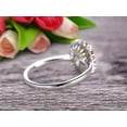 thumbnail image 5 of 1.50 Carat 8x6mm Oval Cut Champagne Diamond Moissanite Engagement Ring With 10k White Gold Halo Flower Prong Set, 5 of 5