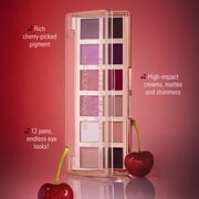Revolution Cherry Icon Eyeshadow Palette, Highly Pigmented, Rich Berry, 12-Shade Palette