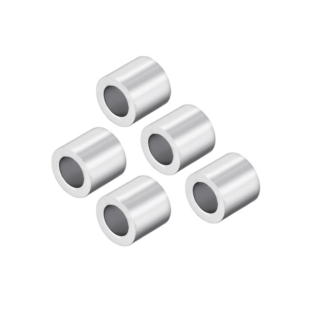 Unique Bargains M3 Aluminum Sleeve Crimp 3mm(1/8 In) Steel Wire Rope Button Stop 100 Pcs