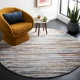 thumbnail image 2 of SAFAVIEH Berber Shag Jonette Abstract Area Rug, Blue Rust/Ivory, 8' x 8' Round, 2 of 8