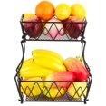 thumbnail image 1 of Cesta De Frutas De 2 Capas Cesta De Almacenamiento De Cocina Cesta De Fruta Negra Cesta De Pan Encimera Desmontable Soporte De Verduras De Frutas Soporte De Almacenamiento De Cocina Kearding HA019491-00, 1 of 7