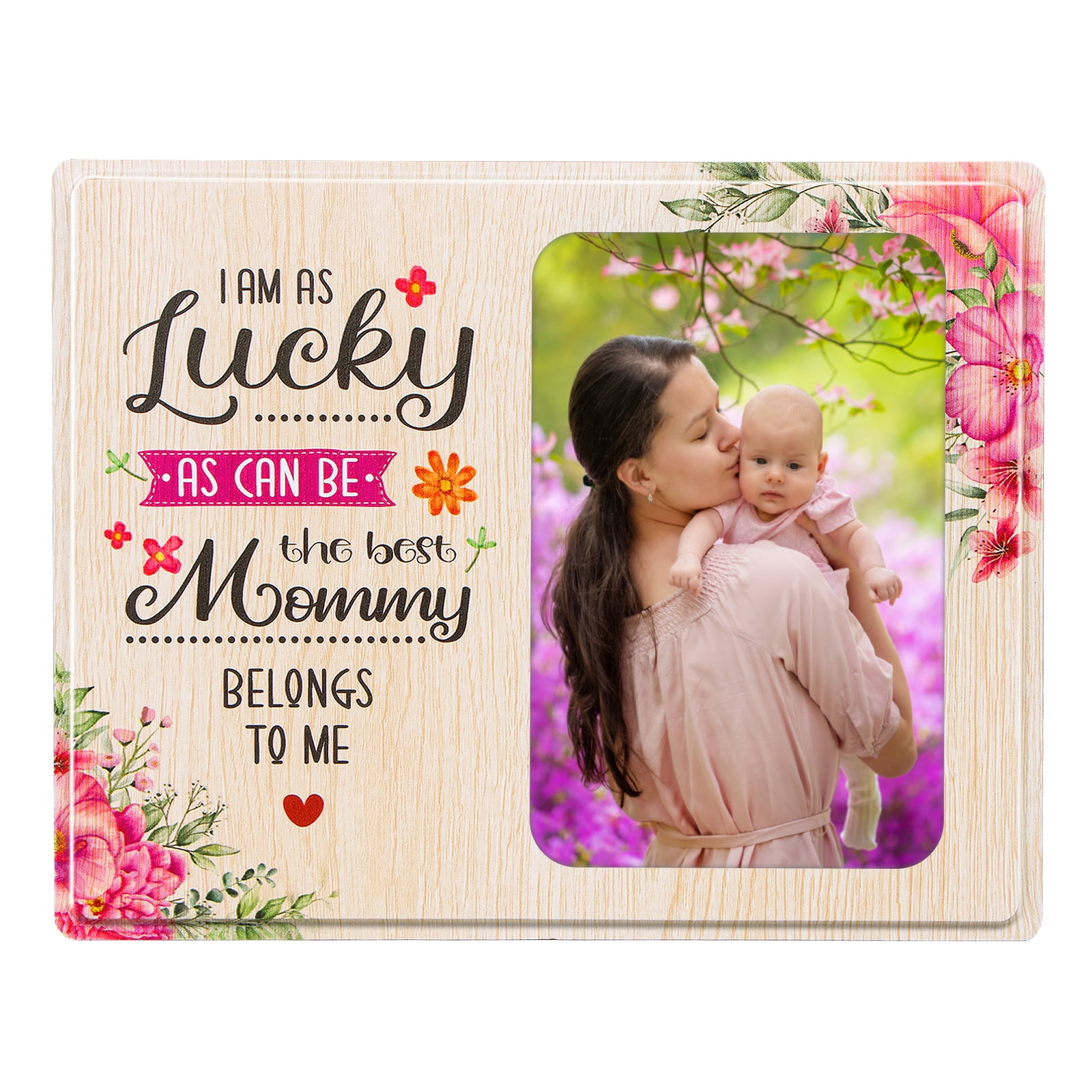 WaaHome Mom Picture Frames,7x9in Wood Picture Frame,Hold 4x6in Picture