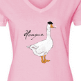 thumbnail image 4 of Inktastic French Goose Says Honque Women's V-Neck T-Shirt, 4 of 5