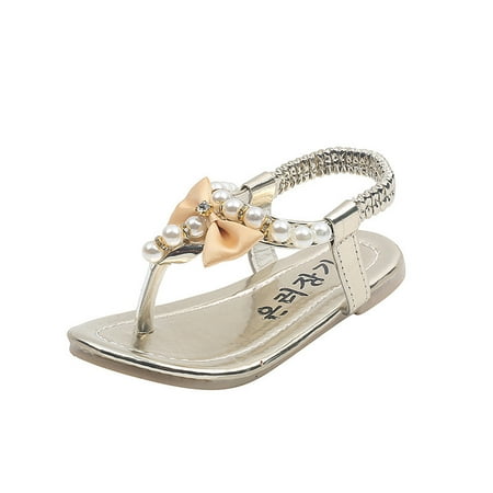 

Qcmgmg Summer Infant Baby Sandals Children First Walkers Toddler 12M-4Y Pearl Crystal