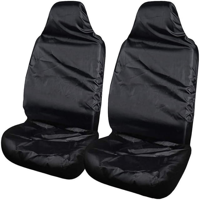 70mm Funda para asiento de coche, Protector para asiento delantero, impermeable y a prueba de polvo, funda de asiento de alta calidad, negro, 2 uds.