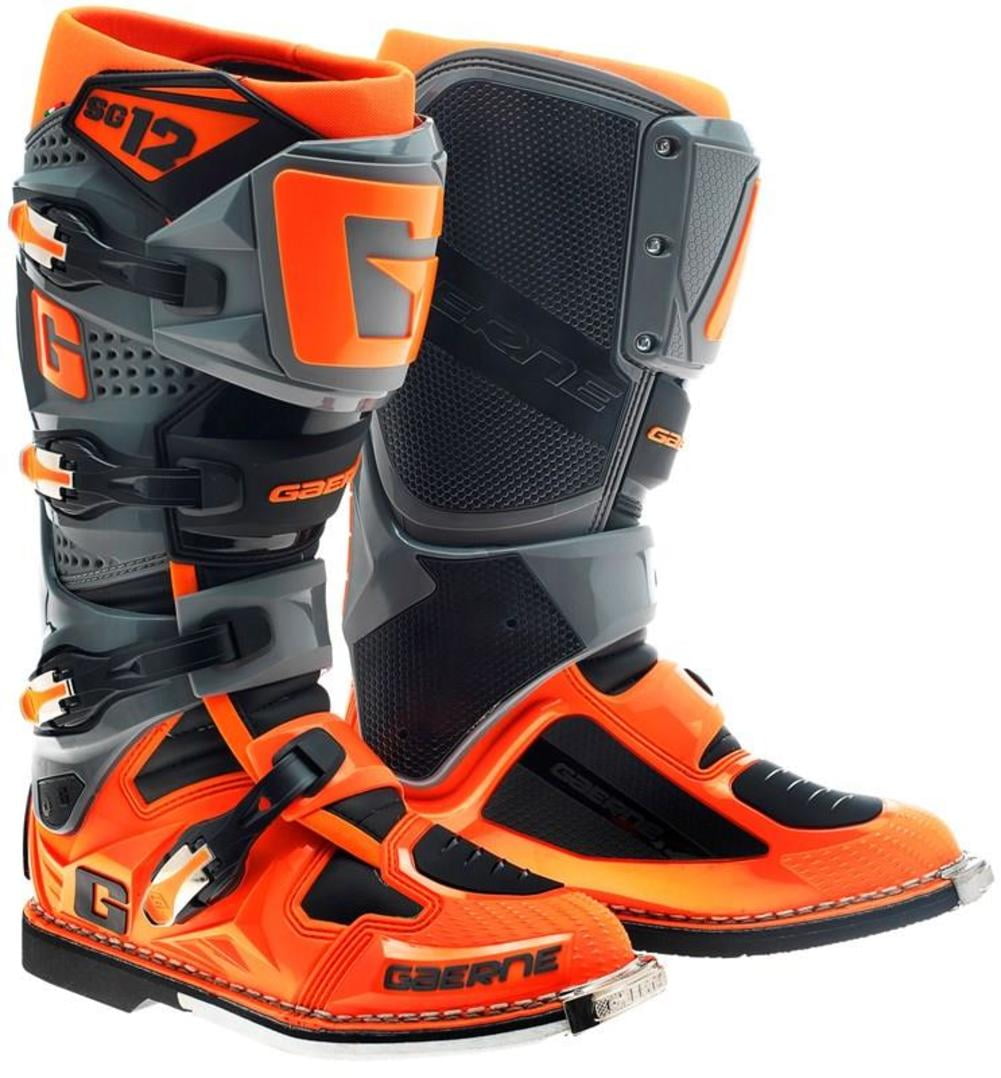 Gaerne SG12 Motocross Boots Gray/Orange Front Plate Set 8 9 10 11 12 13 14 Gaerne SG12 Motocross Boots Gray/Orange Front Plate Set 8 9 10 11 12 13 14