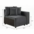 thumbnail image 3 of Grey Right Facing Loose Back Sofa with Tight Seat & 2 Pillows, 3 of 7