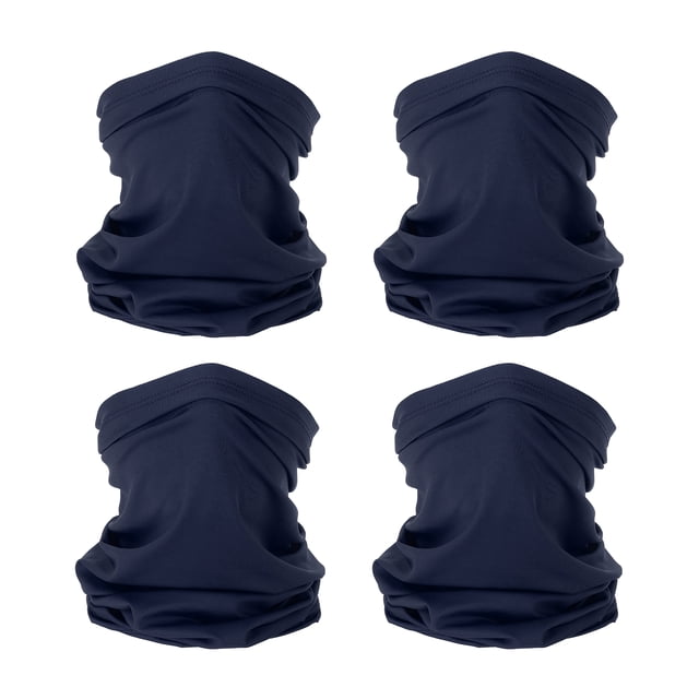 Uxcell Neck Gaiter, 4 Pack Breathable Cooling Face Cover Scarf for Cycling Running, Navy Blue