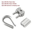 thumbnail image 3 of Qucyy 18Pcs M6 (1/4") Wire Rope Accessory Set, M6 Stainless Steel Wire Rope Cable Clip Clamp Stainless Steel Thimble Aluminum Crimping Loop Sleeve for 1/4 Inch Wire Rope Cable, 3 of 5
