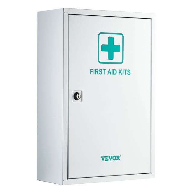 VEVOR 3-Shelf First Aid Cabinet Wall Mounted Medicine Cabinet Emergency Metal Med Box