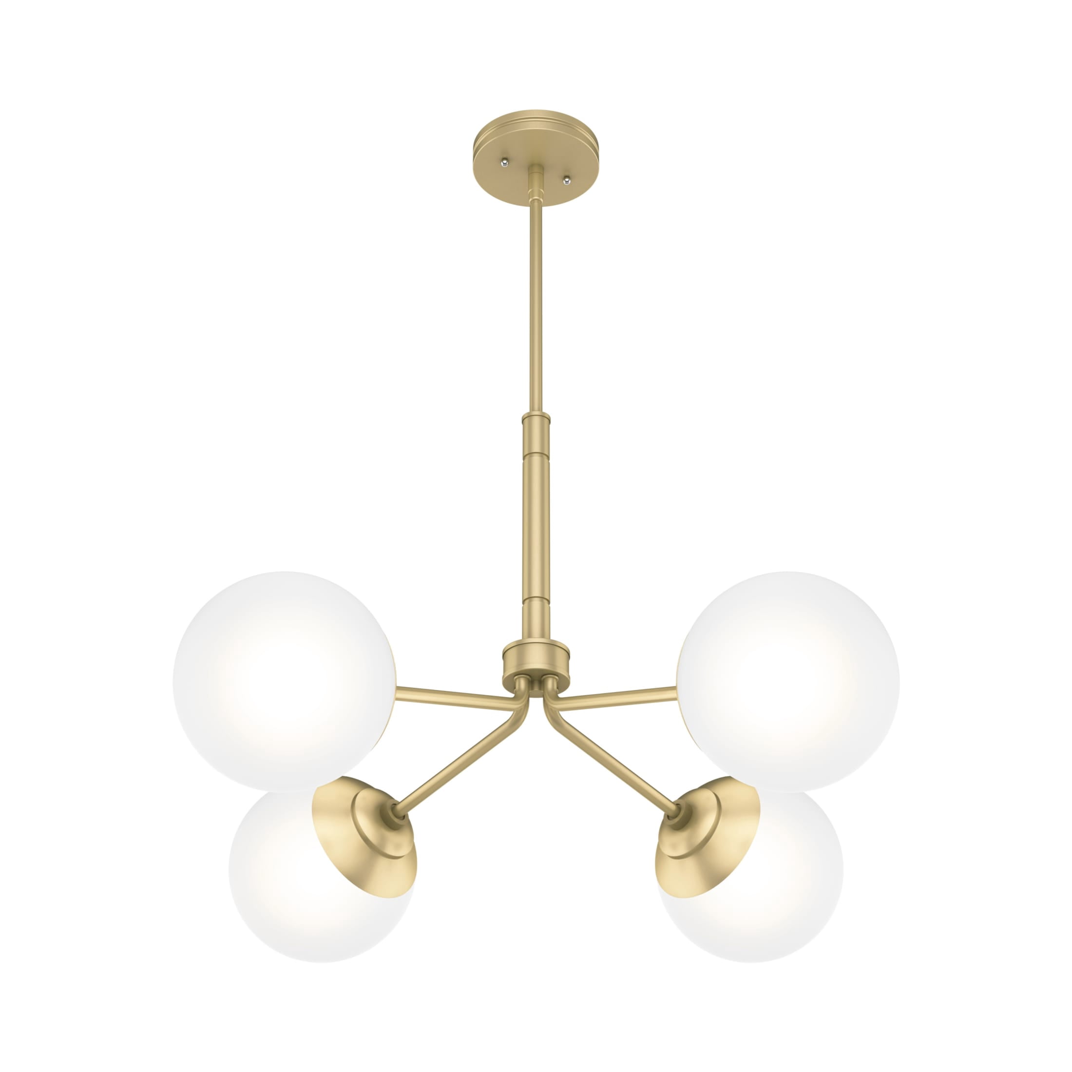 Hunter - Hepburn 4-light Modern Brass, Large Chandelier, Dimmable, Modern Style, Sputnik Shaped, for Bedrooms, Dining, Living Rooms - 19016
