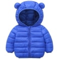 thumbnail image 2 of Ymyiu Baby Coat Toddler Boys Hooded Windbreaker Jacket Kids Lightweight Zip Up Coat Casual Outerwear with Pockets 12-18 Months(Blue, 12-18 Months), 2 of 7