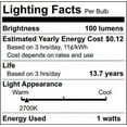 thumbnail image 2 of 1WS14/LED/CL/27K/120V/ND/4PK, 2 of 2