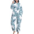 thumbnail image 3 of Pyjama une Pièce Floue, Élégant Doux Pyjama Chaud Combinaison pour la Maison, 3 of 5