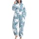 thumbnail image 2 of Pijamas de una pieza para mujer, mono de pijama de forro polar borroso suave y cálido con estampado de dibujos animados bonitos a la moda para el hogar, 2 of 5