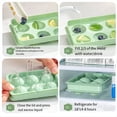thumbnail image 3 of Moldes Cuadrados de Hielo Grandes, Molde Cuadrado de Hielo de Whisky de 2 Pulgadas Que Ahorra Espacio, Bandeja de Hielo Verde Cuadrada Redonda Sin Fugas, 3 of 5
