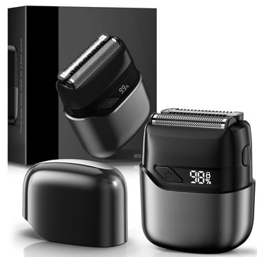 Nogroa Electric Foil Shaver for Men, Double Floating Blade Mini Electric Razor IPX7 Waterproof LED Display Beard Trimmers for Travel