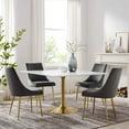 thumbnail image 2 of Modway Lippa 48" Square Wood Top Dining Table in Gold White, 2 of 8