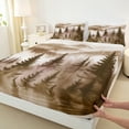 thumbnail image 3 of Homewish Brown White Bed Sheets,Rustic Pine Tree King Sheets,Tropical Plant Sheet Set For Adult,Breathable Home Decor,4pcs, 3 of 7