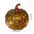 thumbnail image 3 of Fall Decor Illuminated Pumpkin Starry Night Glass Pumpkins Battery Operated for Halloween and Thanksgiving Christmas Home Indoor Party Decoartion 6 Inch,Gold, 3 of 6