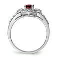 thumbnail image 5 of 925 Sterling Silver Polished Garnet and Diamond Ring Size 7 Ring for Women - .02 dwt .64 cwt, 5 of 5