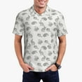thumbnail image 3 of Balery Hand Drawn Squirrel Printed Men’s Short Sleeve Polo Shirt, Midweight Men's Shirt,Golf Polo shirts -X-Large, 3 of 9