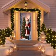 thumbnail image 4 of Liquidation! Rideau de Porte de Noël Drapeau Extérieur Décoration de Fond de Père Noël Tissu Suspendu, 4 of 6
