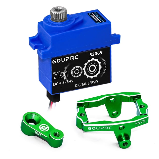 Soporte Servo TRX4M GOUP + Servo + Brazo Servo (Verde)