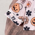 thumbnail image 5 of Tfken Halloween Girls Pajama Sets 2 Piece Sleepwear Nightwear Festival Pumpkin Print Pajamas Shirts With Pants Set Homewear Long Sleeve Autumn Teen Comfortable Loungewear Outfit Size 3-4 Years Pink, 5 of 6