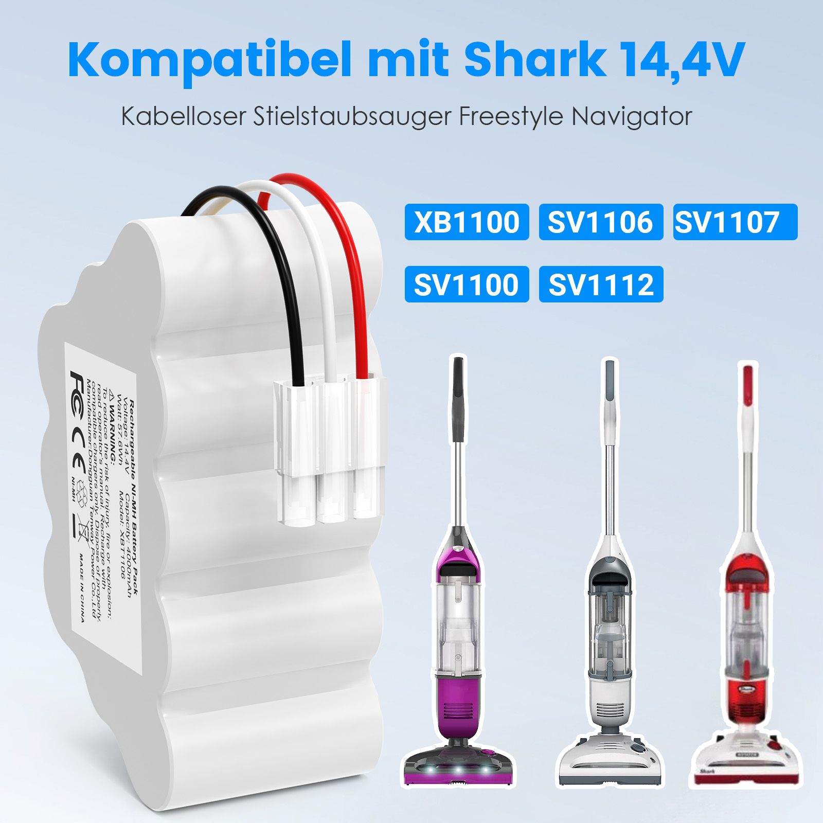 TREE.NB XBT1106 交換用バッテリー Shark SV1106 SV1112 SV1100 SV1107 