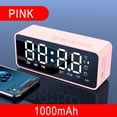 thumbnail image 2 of Clearance! Bluetooth Speaker Digital Alarm Clock LED Display Clock For Kids Bedroom Large Number Clock Snooze Function Pink, 2 of 13