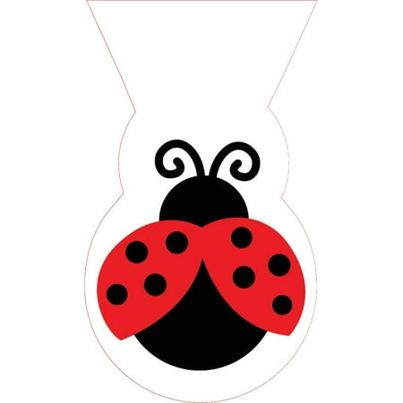 12 Ladybug - Access Ladybug Fancy Cello Shaped Bags, 12 Ct