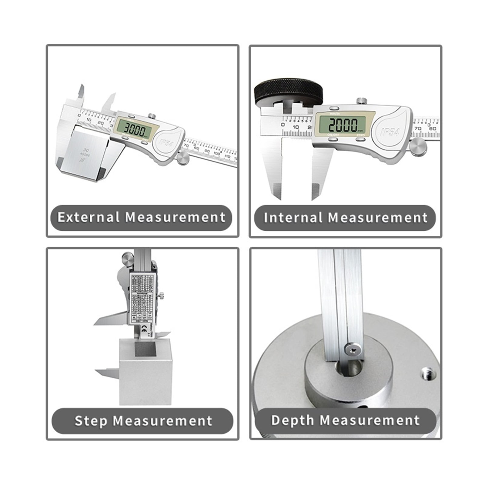 High Precision Electronic Digital Vernier Calipers Measuring Tool 150mm/6 Inch IP 54 Waterproof Digital Stainless-Steel Caliper