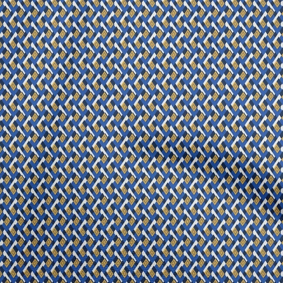 oneOone Cotton Jersey Blue Fabric Geometric Sewing Material Print Fabric By The Yard 58 Inch Wide