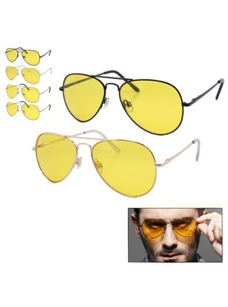 1 Pilot Polarized Sunglasses Fashion Yellow Lens Night Driving
