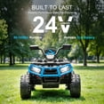 thumbnail image 2 of 24V Ride on ATV Toys, Real 2 Seater Kids ATV with 200W*2 Power Motor, Electric Car w/ 6-Wheeler Suspension, Extra Large Rear Storage Bucket, Waterproof Panel w/ Bluetooth, Music, Led Lights - Blue, 2 of 8