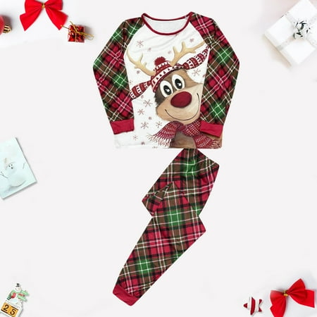 

CHGBMOK Fashionable Christmas Print Family European And American Pajamas Parent-child Suit Baby Christmas Pajamas for Family Fall Pajamas on Clearance