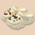 thumbnail image 2 of MIASHUI Sabots à Plateforme pour Femmes, Légers, Chaussures de Jardin d'Extérieur, Pantoufles de Plage, Sandales, Blanc, 9, 2 of 4