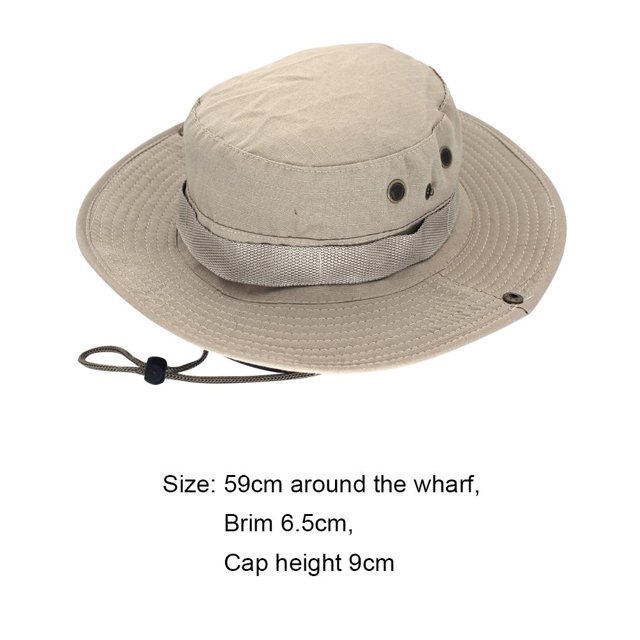 Sombrero de pescador informal con borde redondo para acampar al aire libre (caqui claro) Ndcxsfigh Para Estrenar